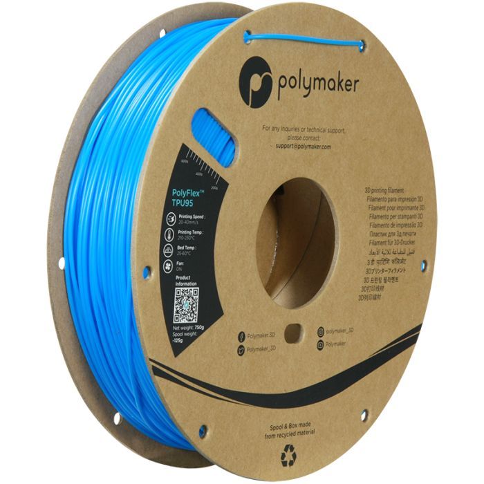 Пластик для 3D-принтера Polymaker TPU-95A 1,75mm 0,75kg BLUE (PD01005)