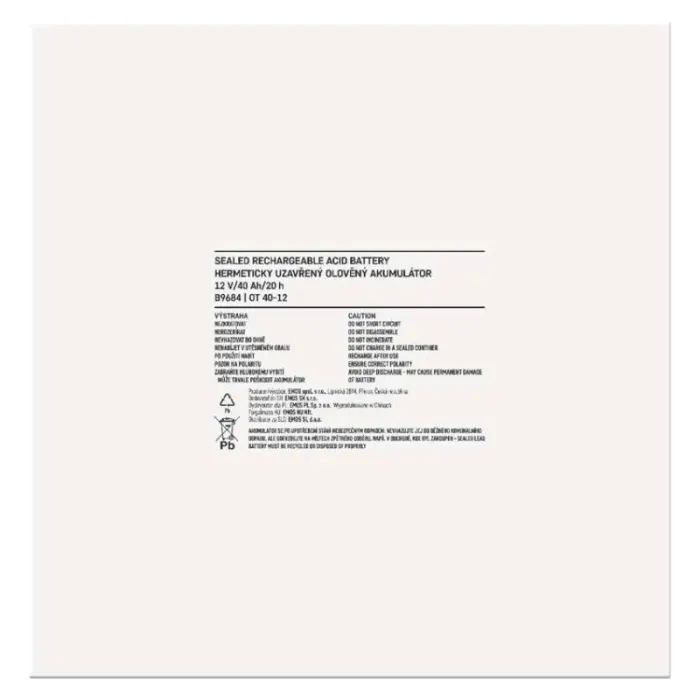 Батарея к ИБП EMOS 12V 40Ah (B9684) изображение 8