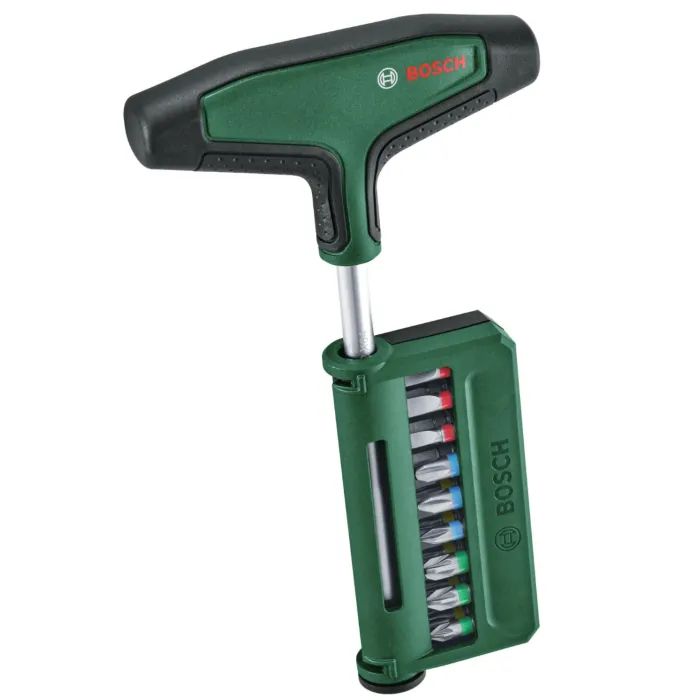 Отвертка Bosch для бит, Т-образная рукоятка, 19 насадок, 100mm, сталь CrV (1.600.A03.9J3)