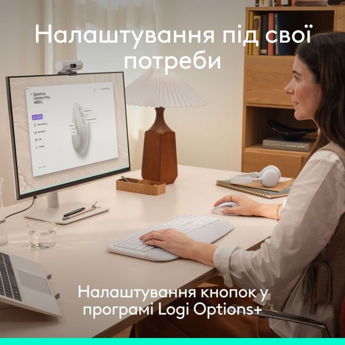 Мышка Logitech Signature Comfort Plus M850L Wireless/USB-C Off-White (910-007716) изображение 6
