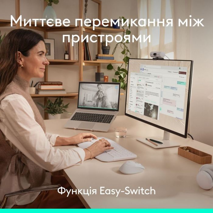 Мышка Logitech Signature Comfort Plus M850L Wireless/USB-C Off-White (910-007716) изображение 8