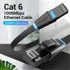 Патч-корд 10м, UTP cat 6 RJ-45 flat black Vention (IBJBL) изображение 2