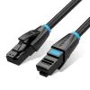 Патч-корд 10м, UTP cat 6 RJ-45 flat black Vention (IBJBL)