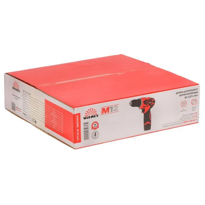 Шуруповерт Vitals AU 1221c, 12V, АКБ 2x1.5Ah, 21Нм, 350·1350об/хв, 0.76кг (235336) зображення 15