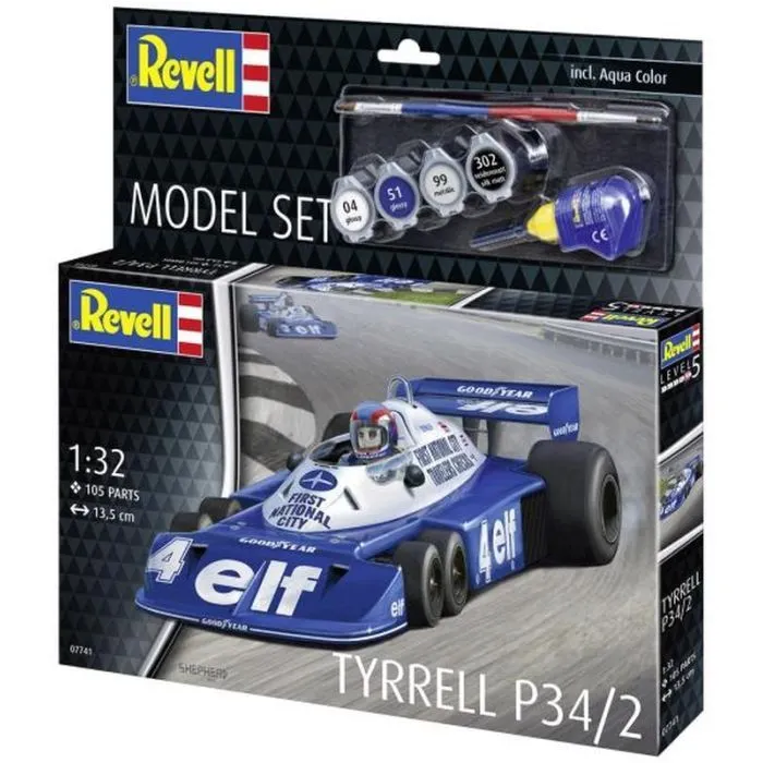 Сборная модель Revell набор автомобиль Tyrrell P34/2 6-Wheeler, уровень 4, 1:32 (RVL-67741)