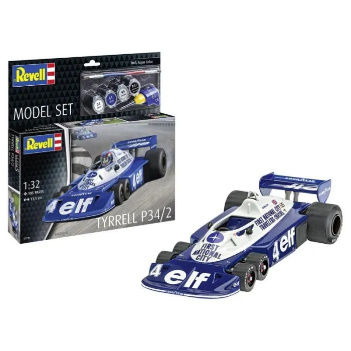Сборная модель Revell набор автомобиль Tyrrell P34/2 6-Wheeler, уровень 4, 1:32 (RVL-67741) изображение 3