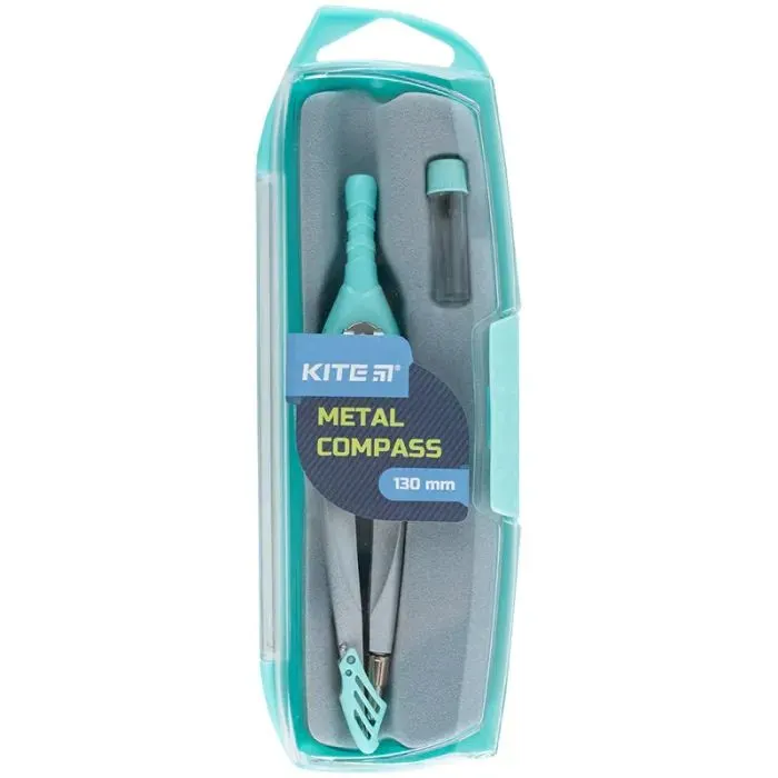 Циркуль Kite металевий + грифель Pastelini, 130 мм, м'ятний (K24-413-18) зображення 2