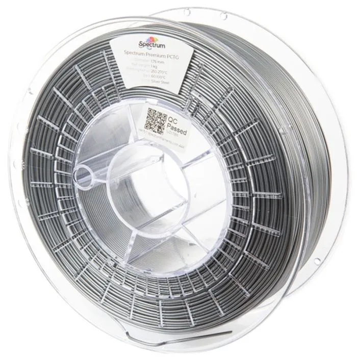 Пластик для 3D-принтера Spectrum PCTG Premium 1.75mm 1kg Silver, Steel RAL 9007 (80658)