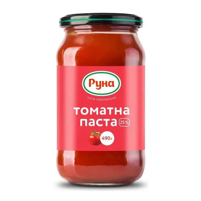 Соус Руна Томатна паста з вмістом сухих речовин 25% 490 г (4820015943200)
