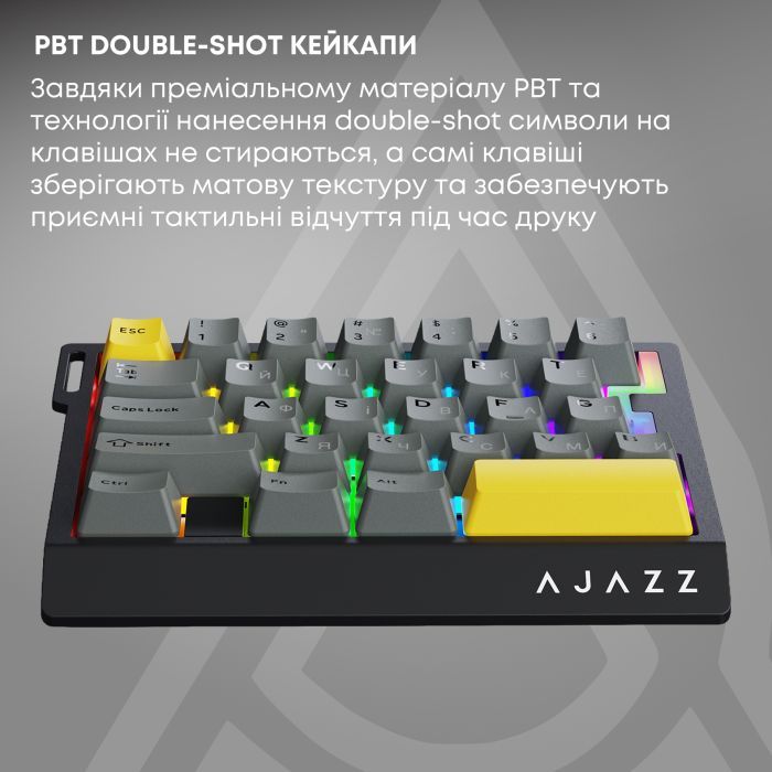 Клавіатура Ajazz AK029 Ice Island Magnetic Switch USB UA Black/Yellow (AK029-I-BY) зображення 10
