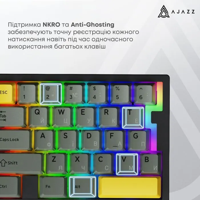 Клавиатура Ajazz AK029 Ice Island Magnetic Switch USB UA White/Blue (AK029-I-WB) изображение 15