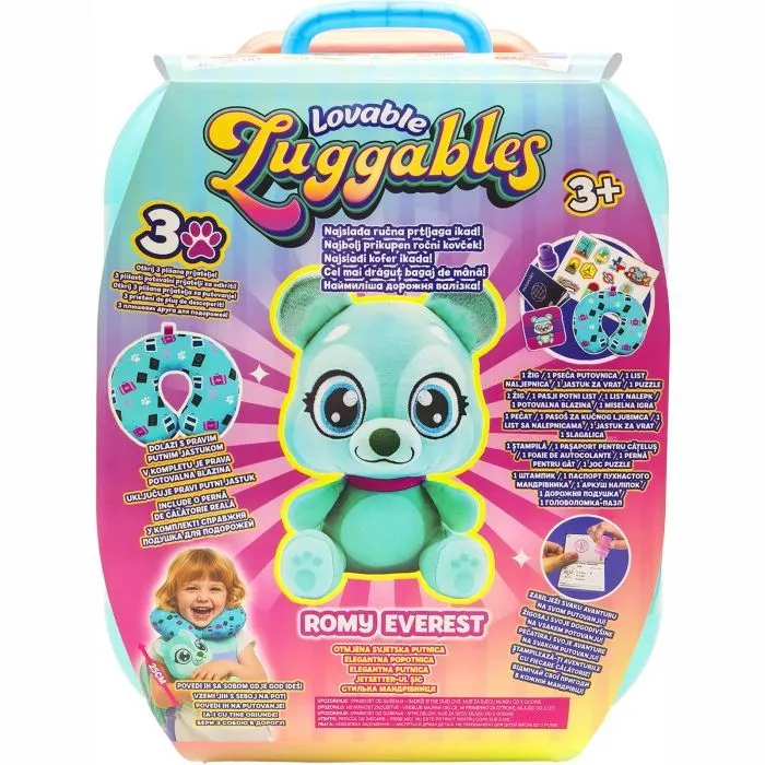 Игровой набор Lovable Luggables Мягкая игрушка Romy с подушкой и чемоданчиком (815887029538) изображение 2
