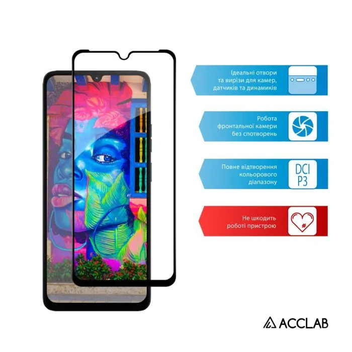 Стекло защитное ACCLAB Full Glue ESD Moto G06 Black (1283126630965) изображение 5