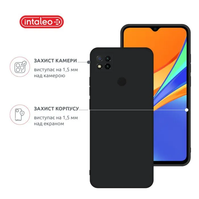 Чохол до мобільного телефона Intaleo Silicone Xiaomi Redmi 9C Black (1283126600876) зображення 3
