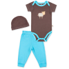 Набор детской одежды Luvable Friends из бамбука с рисунком животных голубой для мальчиков (68353.0-3)