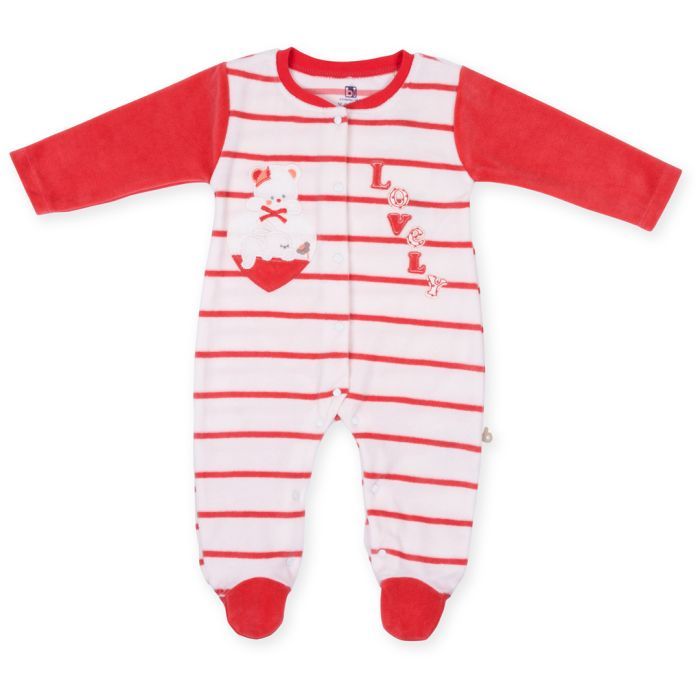 Человечек детский Bibaby в полосочку "Lovely" (60173-68G-coral)