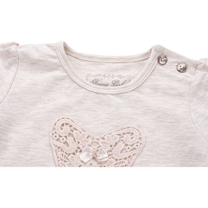 Кофта дитяча Breeze з мереживним серцем (7883-80G-beige) зображення 3