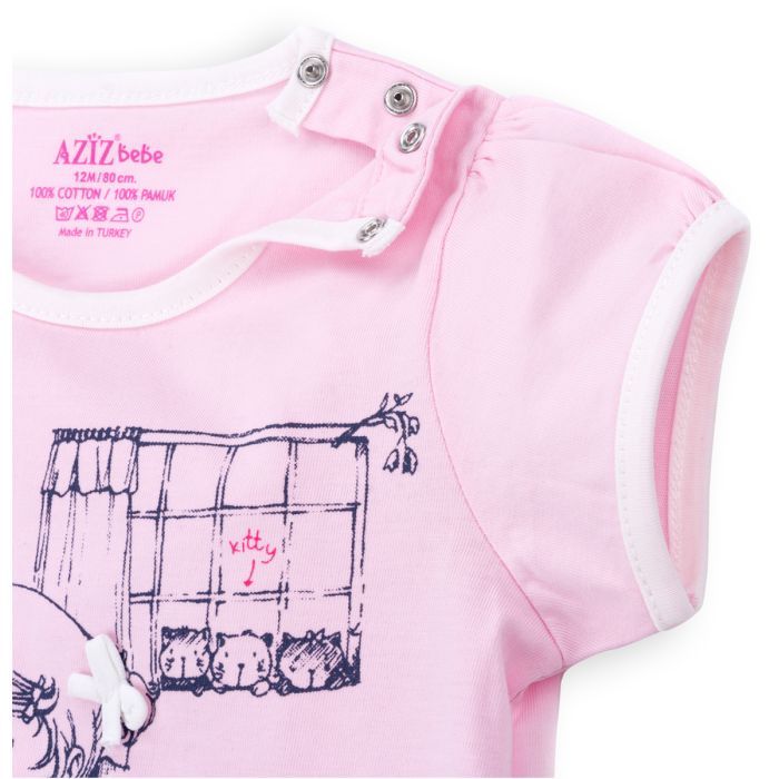 Піжама дитяча Aziz з дівчинкою і котиками (9136-1G-pink) зображення 5