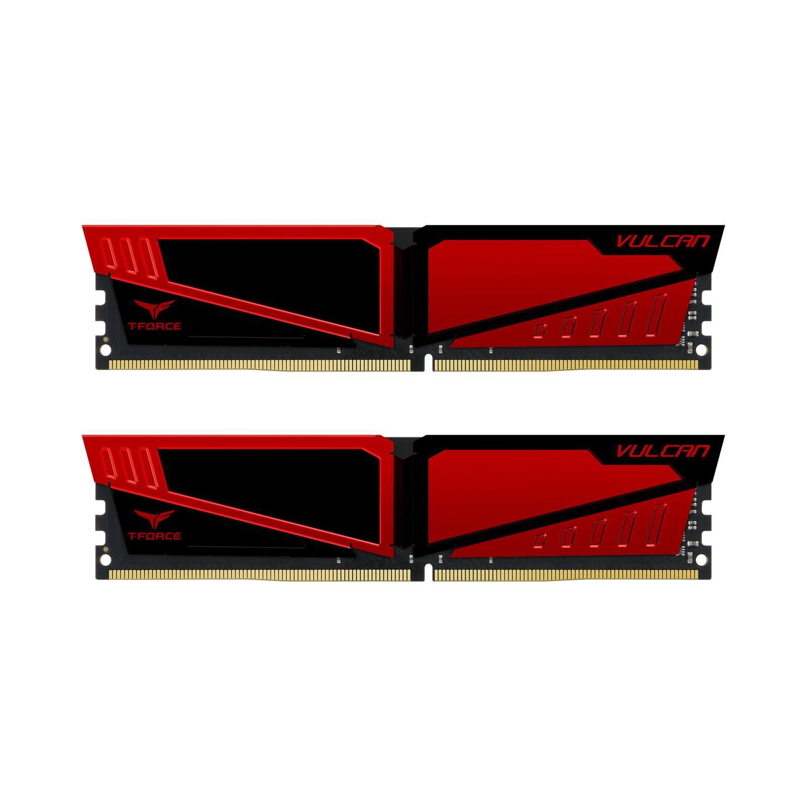 Модуль пам'яті для комп'ютера DDR4 16GB (2x8GB) 2666 MHz T-Force Vulcan Red Team (TLRED416G2666HC15BDC01)