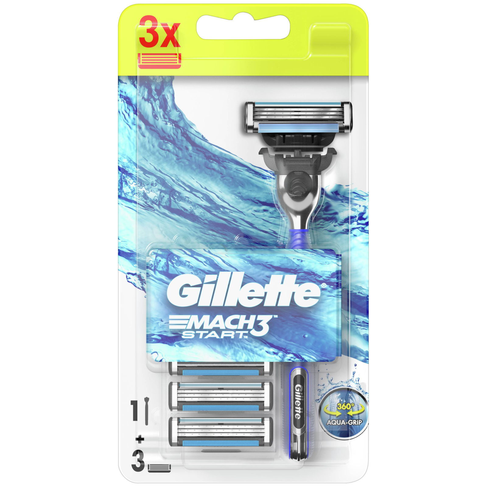 Бритва Gillette Mach3 Start с 3 сменными картриджами (7702018464005)