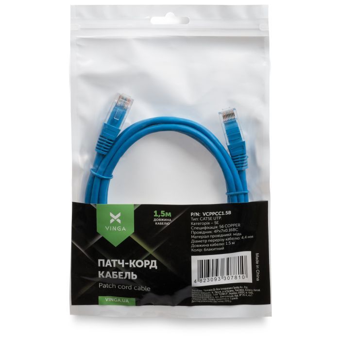Патч-корд Vinga 1.5 m COPPER (VCPPCC1.5B) изображение 4