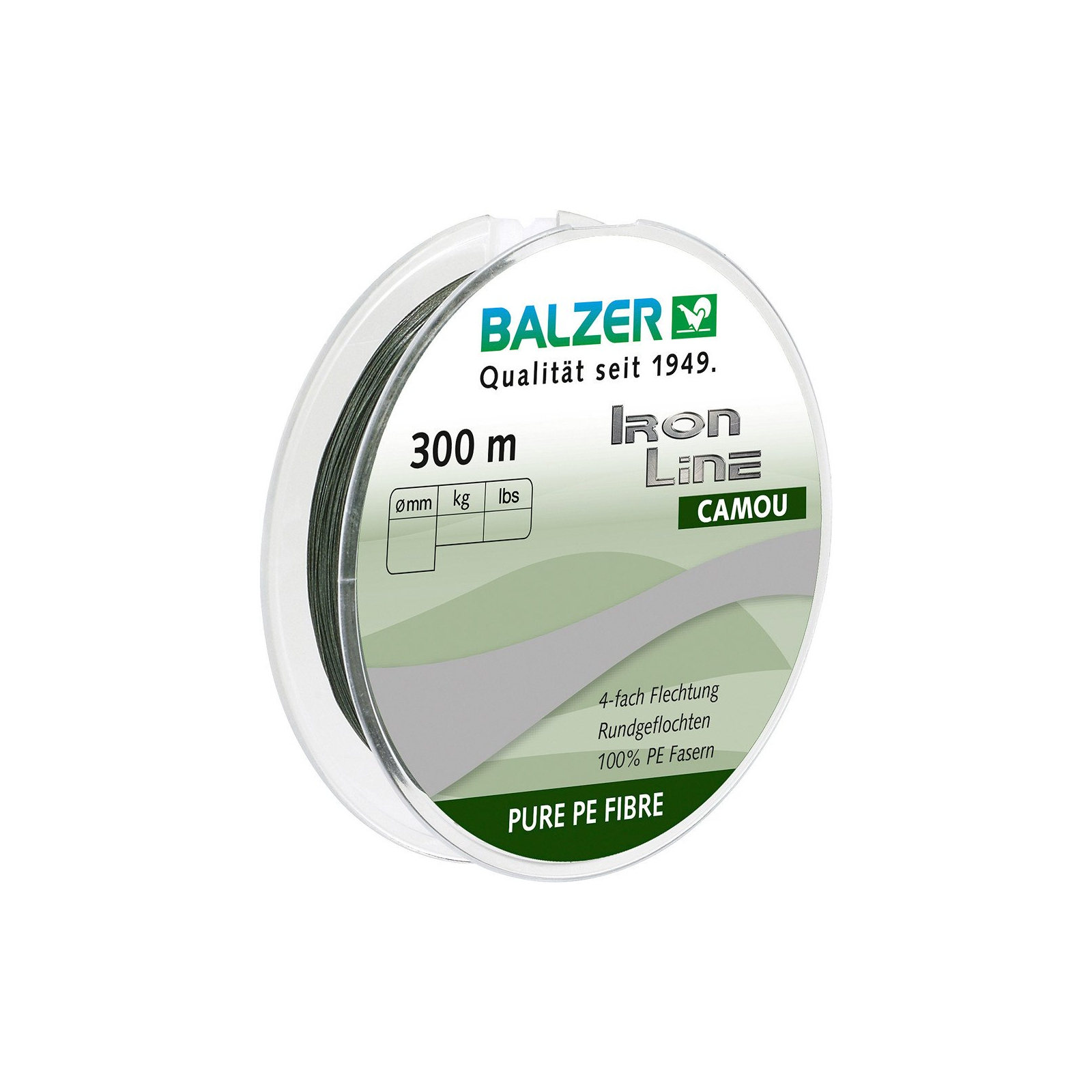 Шнур Balzer Iron Line 4x Сamou 300м 0.10мм 7,5кг (темно-зеленый) (12630 010) зображення 2