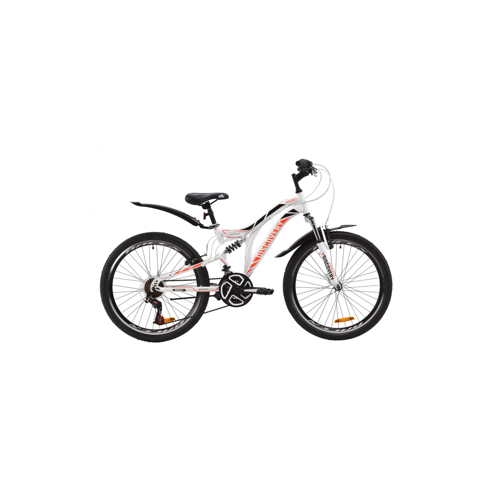 Велосипед Discovery 24" ROCKET AM2 Vbr рама-15" St 2020 бело-оранжевый c черным (OPS-DIS-24-186)