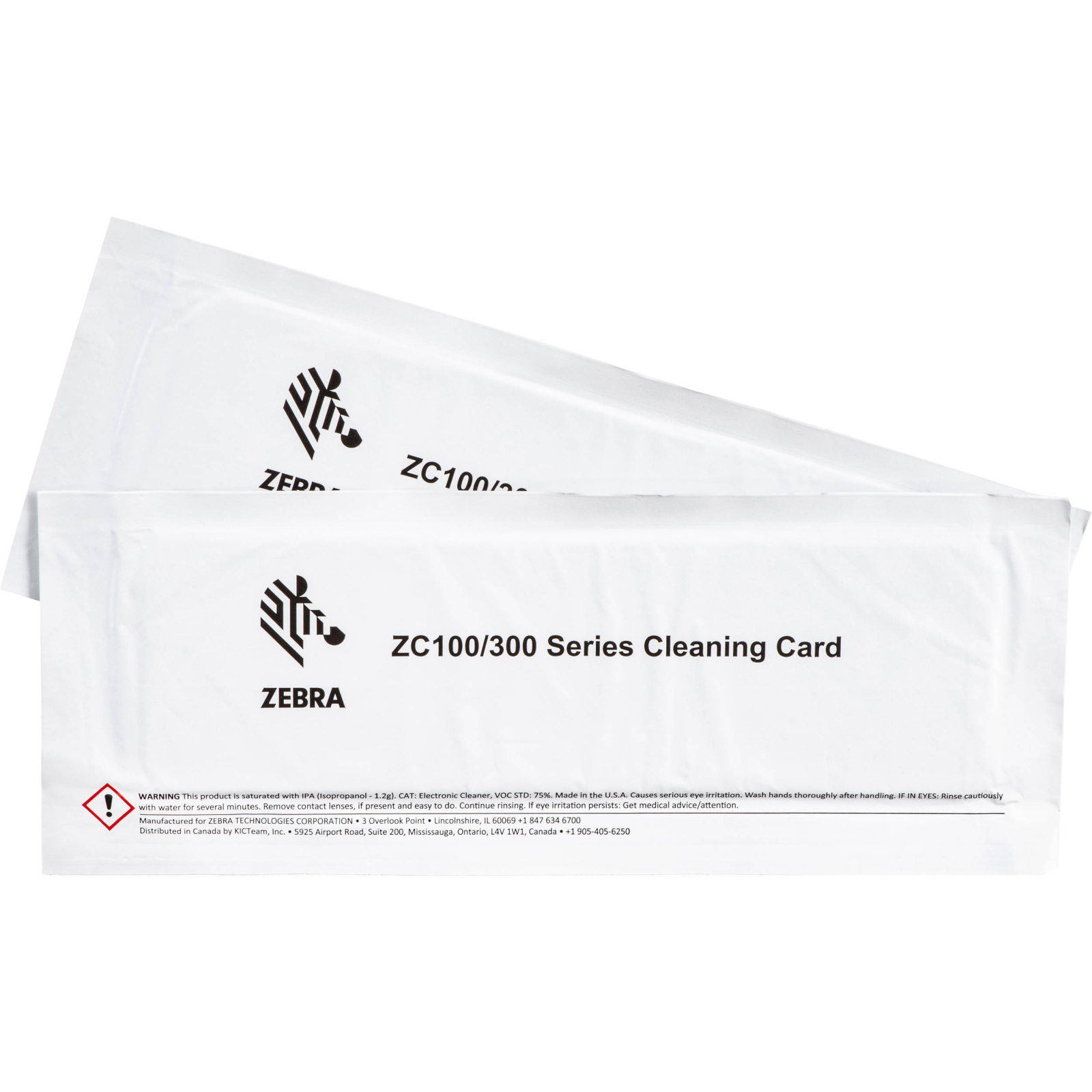 Комплект чистящих карт Zebra до принтера ZC 100/300, 2 карти (105999-310)