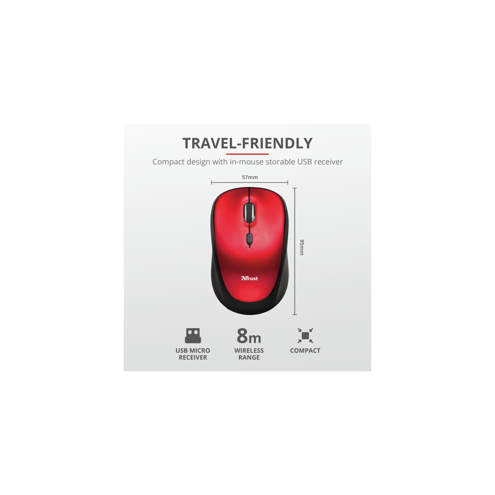 Чехол для ноутбука Trust 15.6" Yvo Mouse & Sleeve Red + mouse (23455) изображение 7