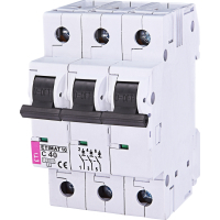 Фото - Автоматичний вимикач ETI   Выключатель автоматический ETIMAT 10 3p C 40А (10 