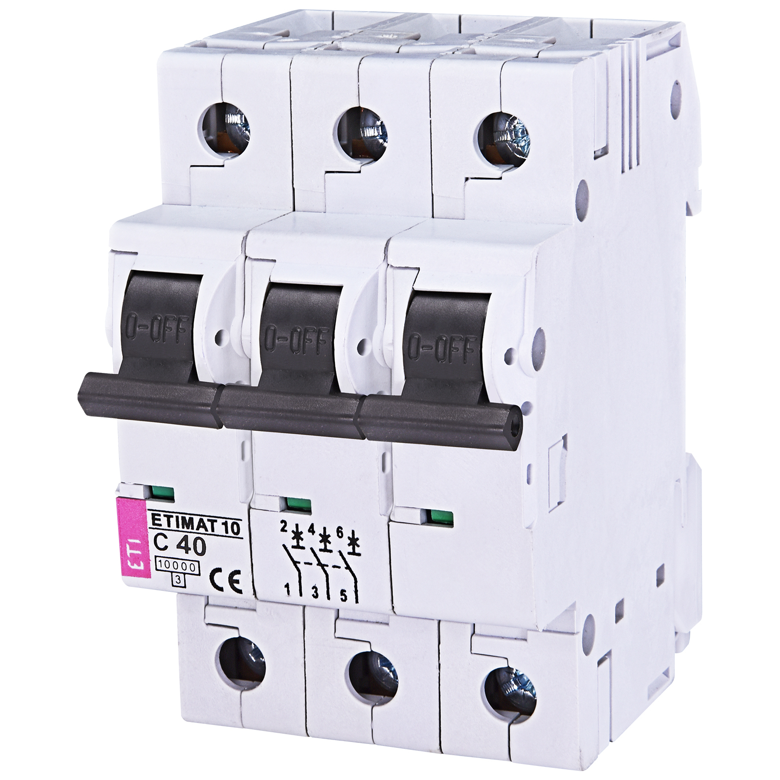 Автоматический выключатель ETI Выключатель автоматический ETIMAT 10 3p C 40А (10 kA) (2135720)