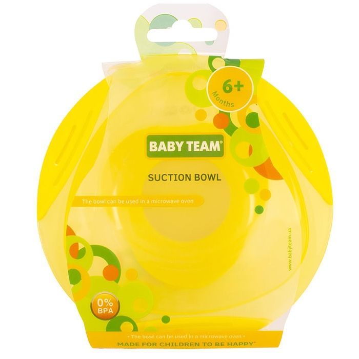 Тарелка детская Baby Team на присоске, 280 мл (6004_желтый) изображение 2