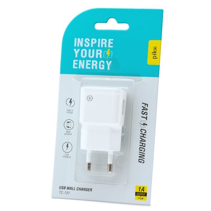 Зарядное устройство Piko TC-101 (1USB1A) (white) (1283126477553) изображение 2
