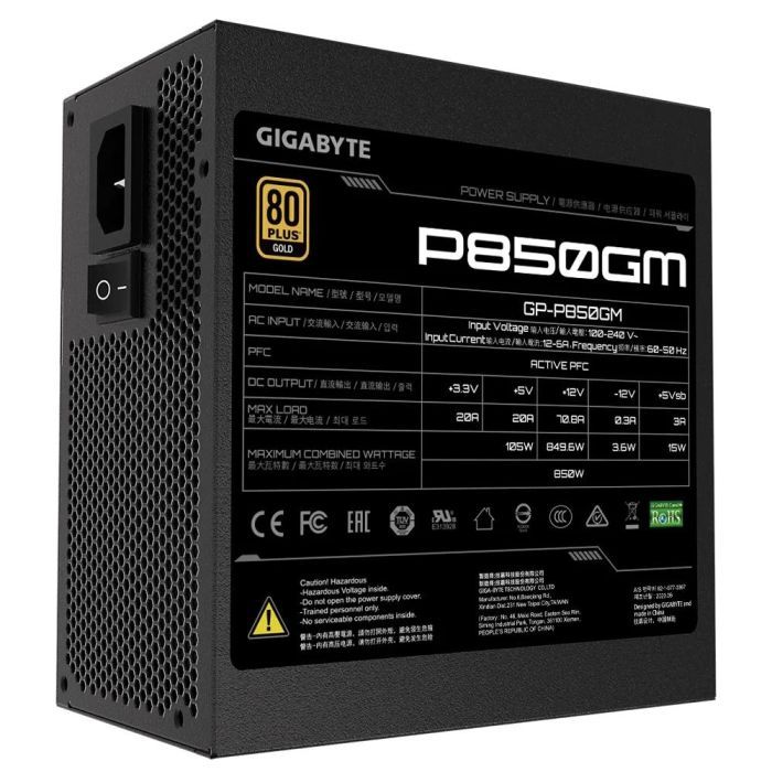 Блок питания GIGABYTE 850W (GP-P850GM) изображение 2