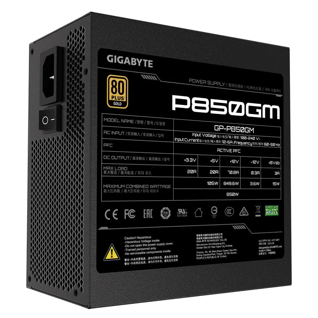 Блок питания GIGABYTE 850W (GP-P850GM) изображение 2