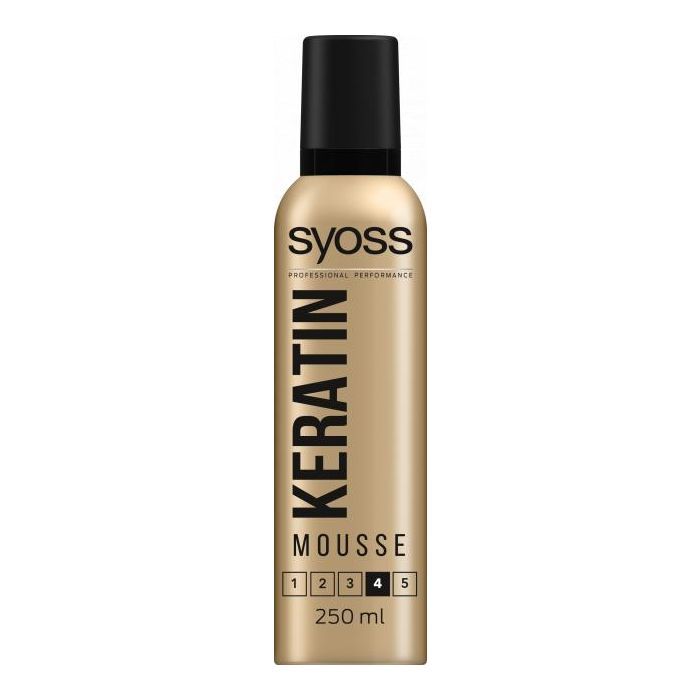 Мус для волосся Syoss Keratin (фіксація 4) 250 мл (5201143155199)