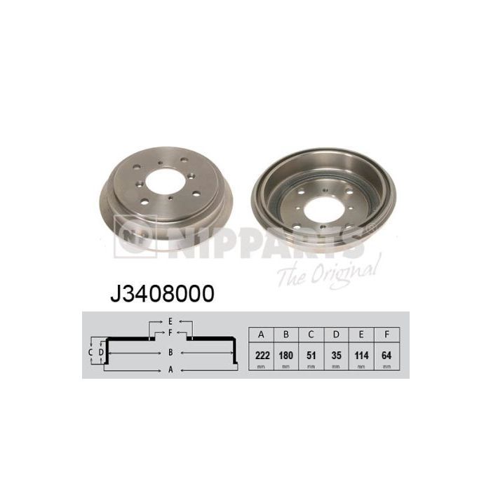 Тормозной барабан Nipparts J3408000