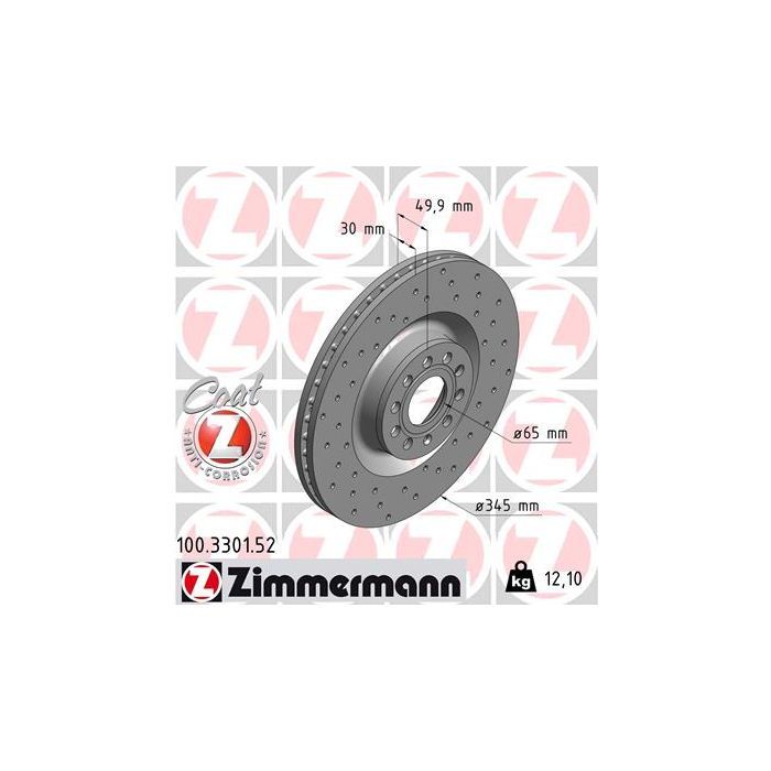 Тормозной диск ZIMMERMANN 100.3301.52