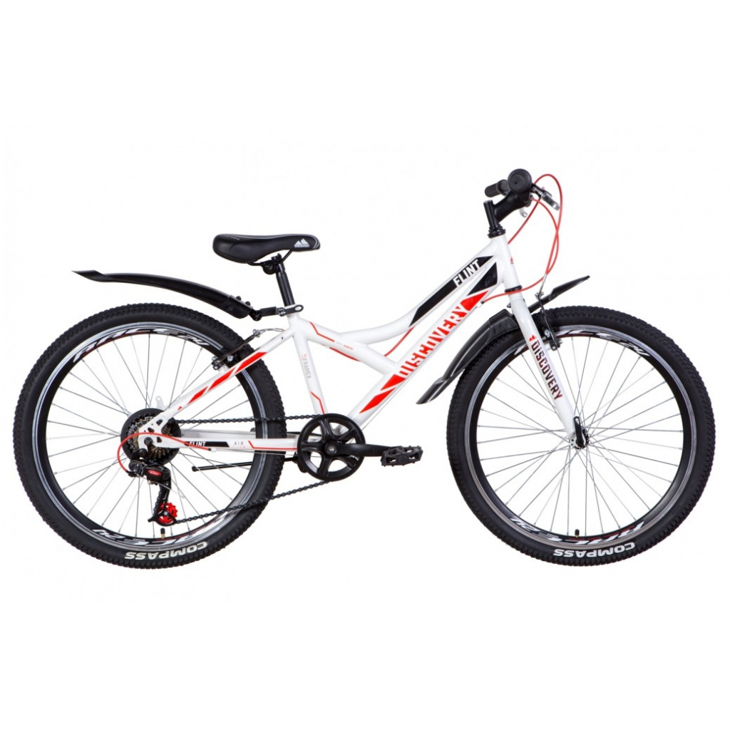 Велосипед Discovery 24" FLINT Vbr рама-13" 2021 White/Black (OPS-DIS-24-224)