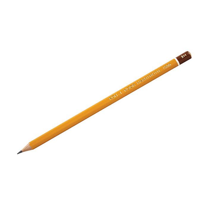 Олівець графітний Koh-i-Noor 9H без гумки корпус Жовтий (1500.9H)