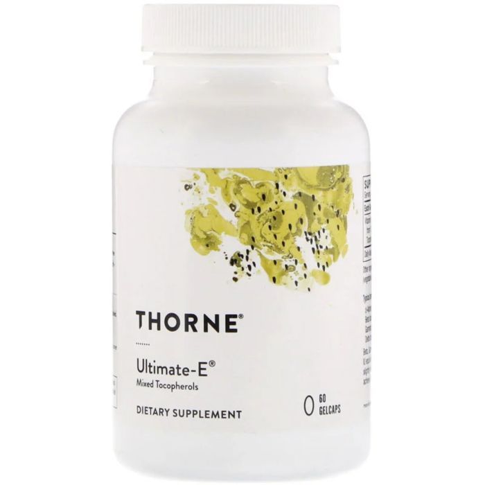 Витамин Thorne Research Витамин Е, Смесь Токоферолов, Ultimate-E, 60 гелевых капсул (THR-14301)
