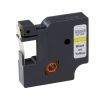Лента для принтера этикеток UKRMARK RL-D-45018P-BK/YE, аналог DYMO S0720580, 12мм х 7м. (900299)
