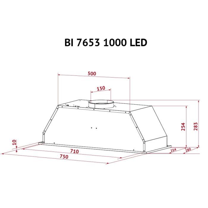 Витяжка кухонна Perfelli BI 7653 I 1000 LED зображення 12