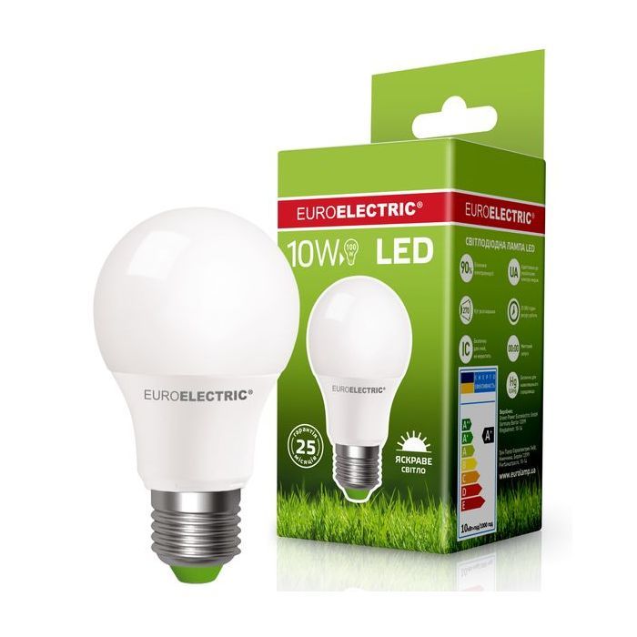 Лампочка EUROELECTRIC LED А60 10W E27 4000K 220V (LED-A60-10274(EE)) изображение 2