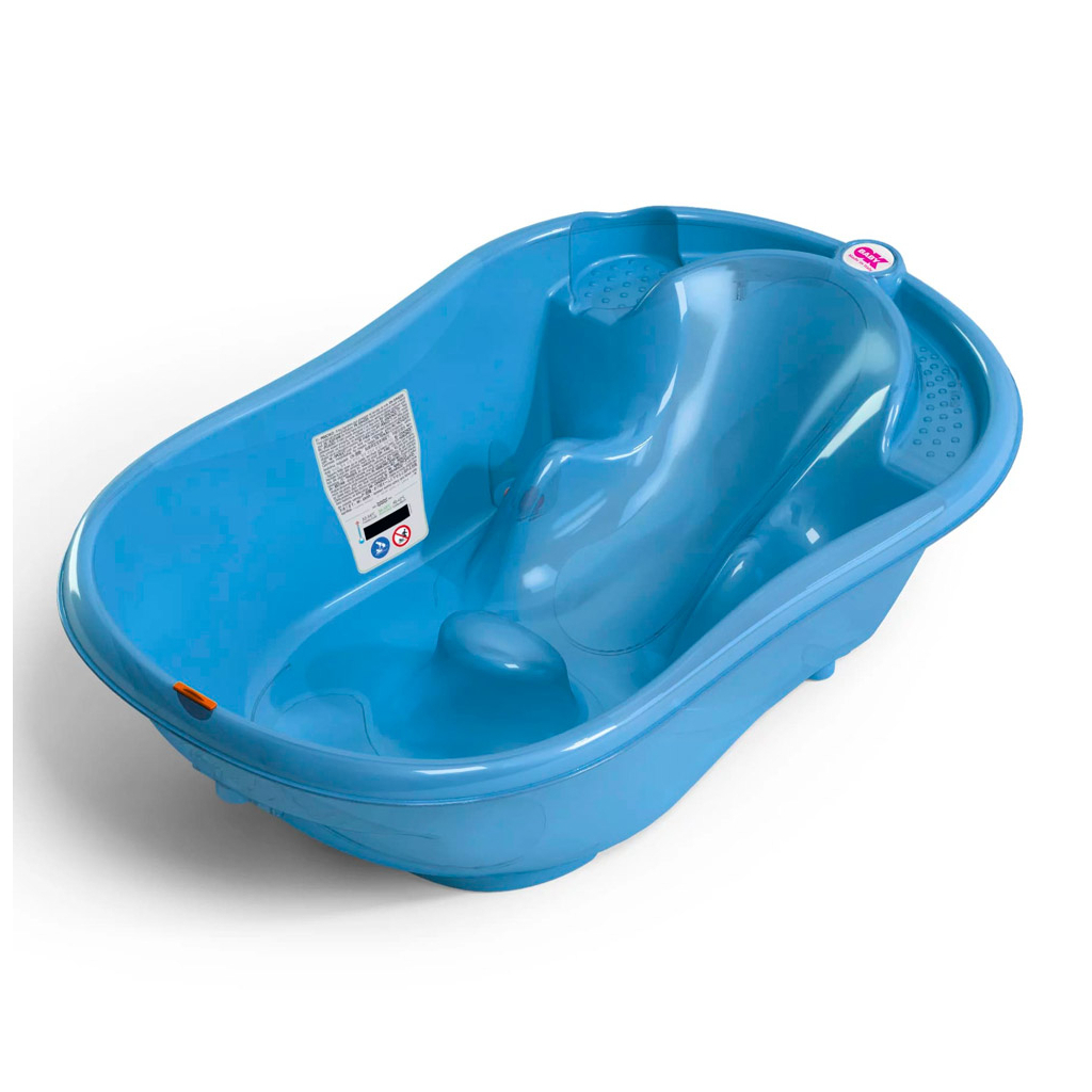 Ванночка Ok Baby Onda с анатомической горкой и термодатчиком синий (38238440)