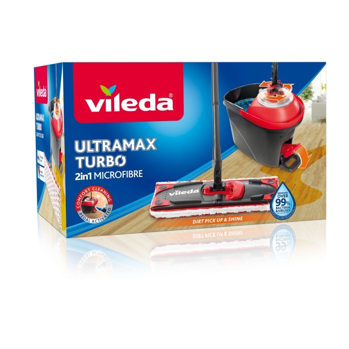 Комплект для уборки Vileda Ultramax Turbo Швабра и ведро с отжимом (4023103206236) изображение 9