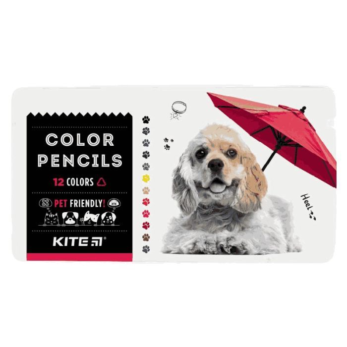 Карандаши цветные Kite Dogs трехгранные 12 шт (K22-058-1)