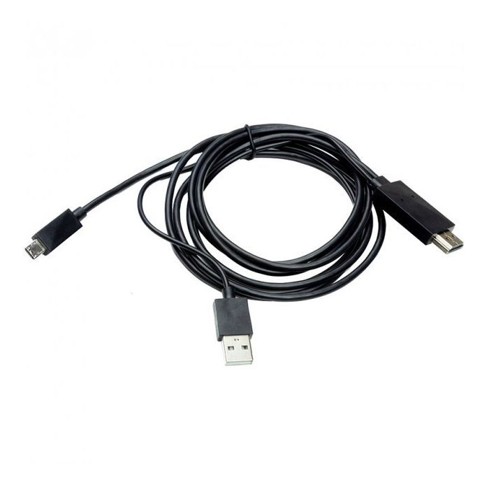 Кабель мультимедийный HDMI to microUSB (11 pin) + USB, 1.8m, (MHL) PowerPlant (CA910861)