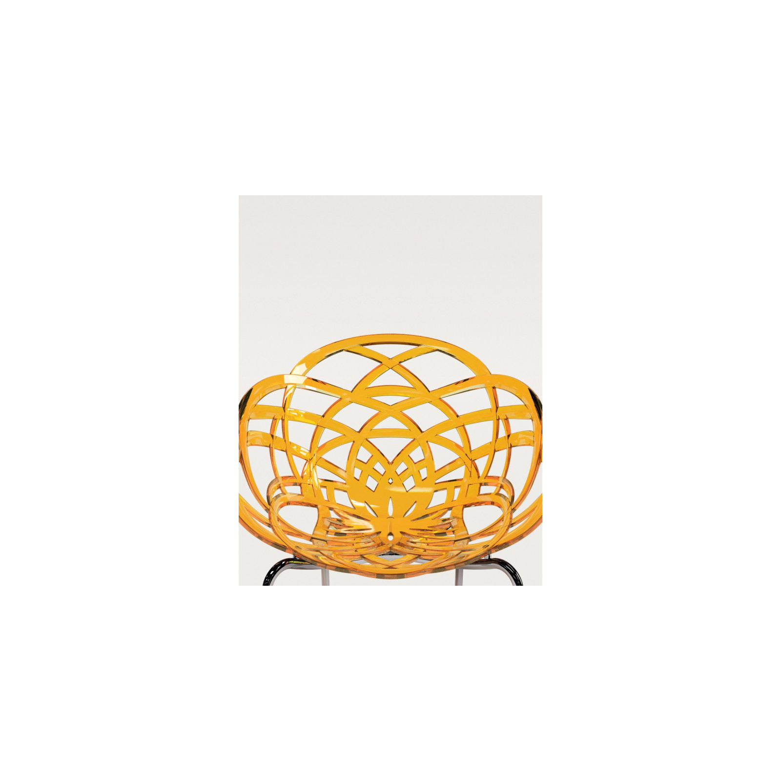 Кухонный стул PAPATYA flora ml сидение прозрачно-оранжевое, цвет 50, хромированные (2962) изображение 3