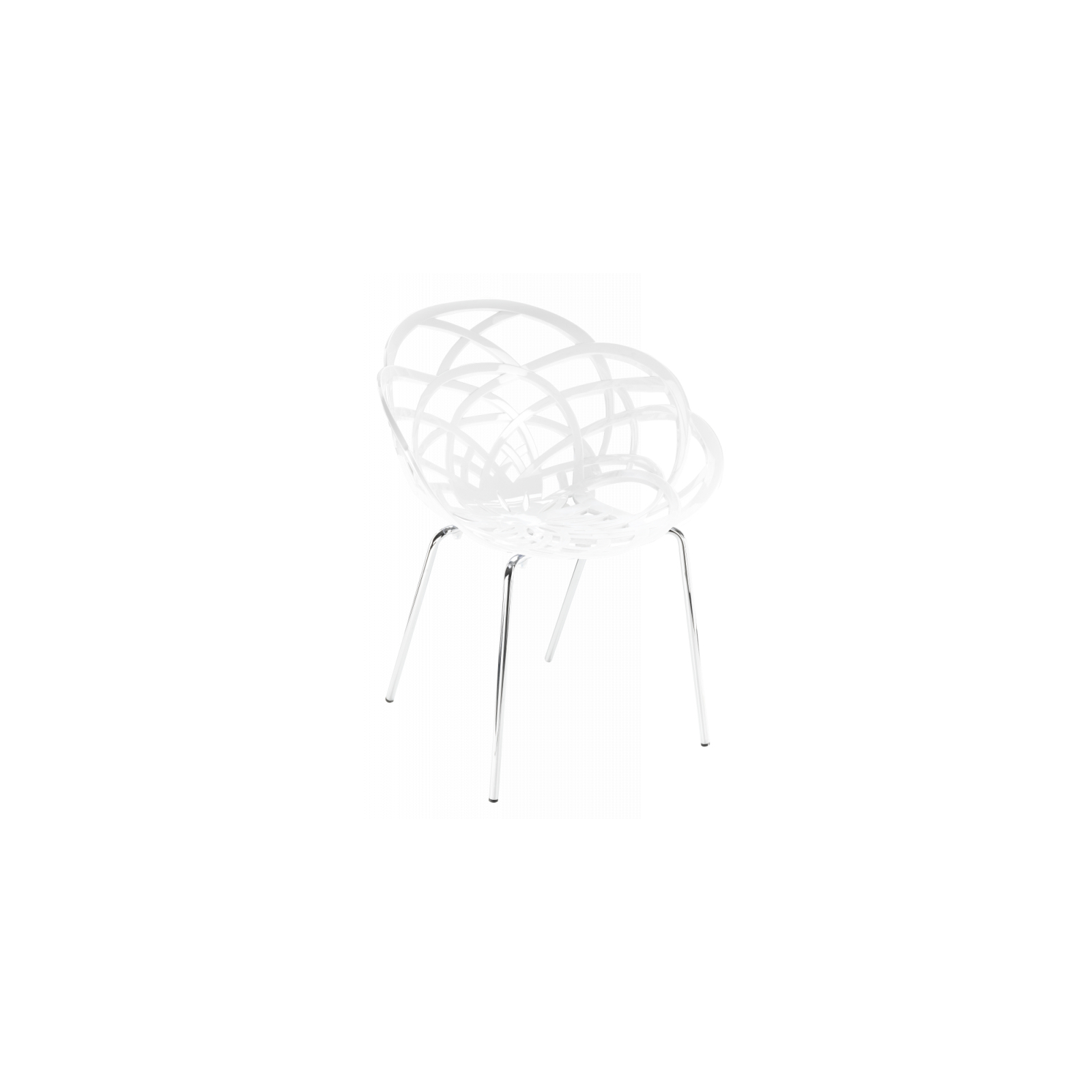 Кухонный стул PAPATYA flora ml сидение прозрачно-дымчатое, цвет 38, хромированные (2303)